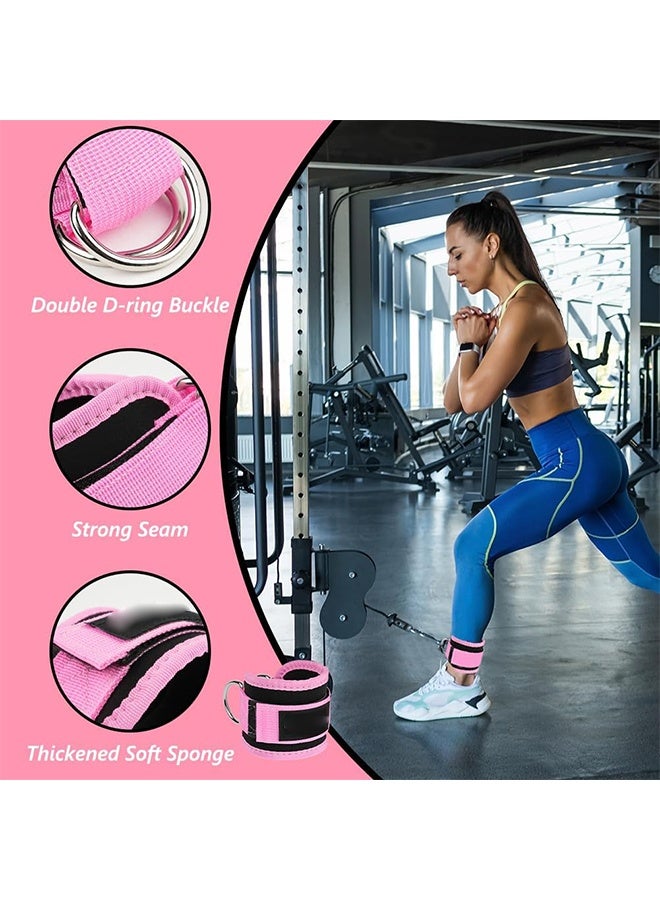 Ankle Straps for Cable Machine, Gym Cuffs with Double Stainless Steel D-Ring, Gym Ankle Cuff with Adjustable Neoprene, Muscle Shaping for Men and Women - Image 5